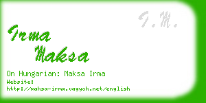 irma maksa business card